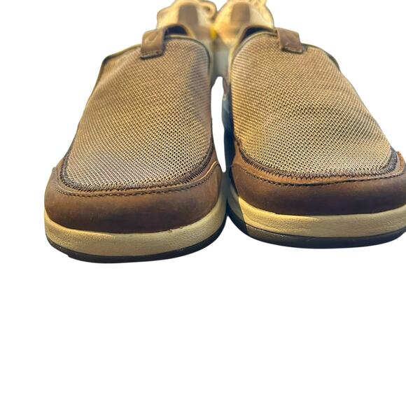 Olukai Makia Loafers Leather Mesh Slip On Boat Shoes Mens Sz 8M Comfort Casual - Picture 2 of 8